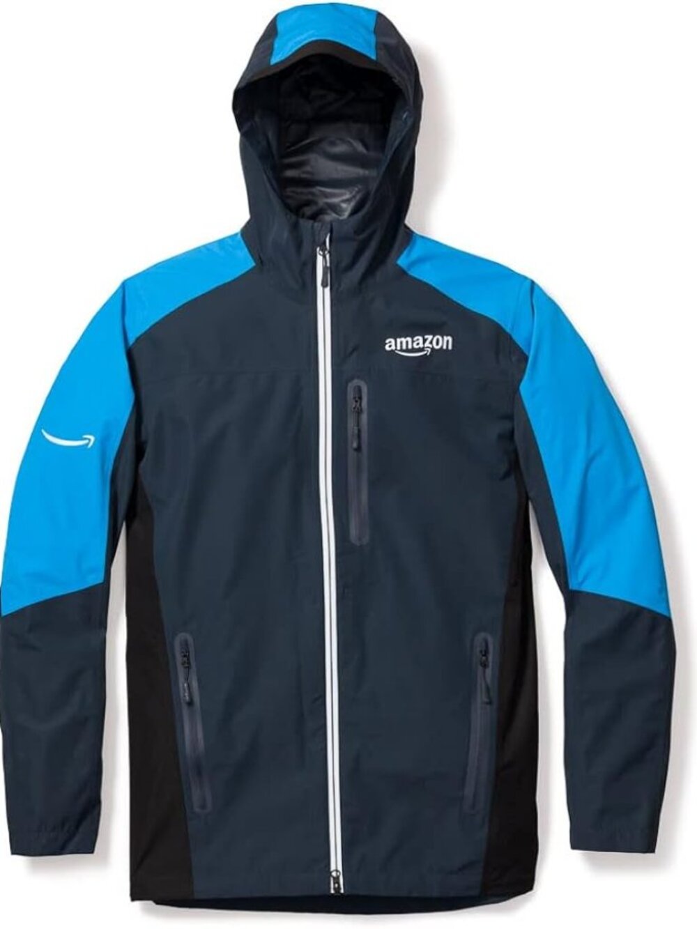 Amazon Men's Blue Black Luly Yang DSP Light Shell Hooded Rain Jacket Size S